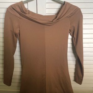 Multi-wear collar tan dress H&M